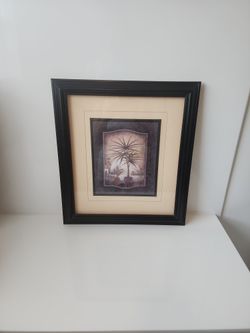 Beige Tree Theme Framed Wall Art 17"×19"