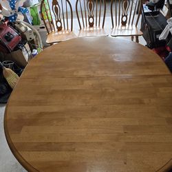 Solid Oak Table With 3 Chairs 