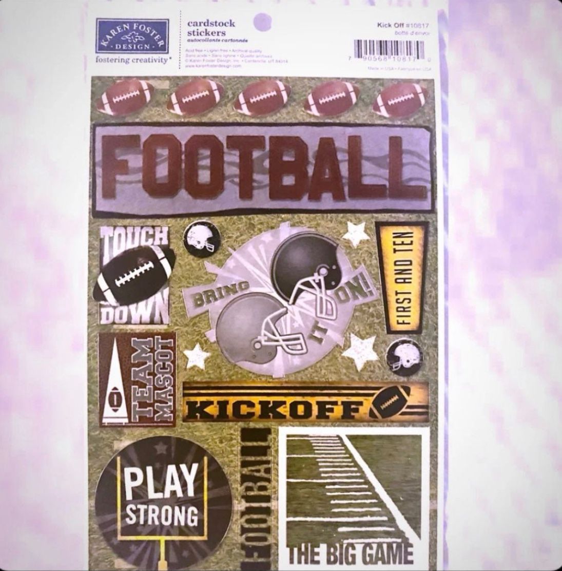 New Football Game Scrapbook Craft Stickers