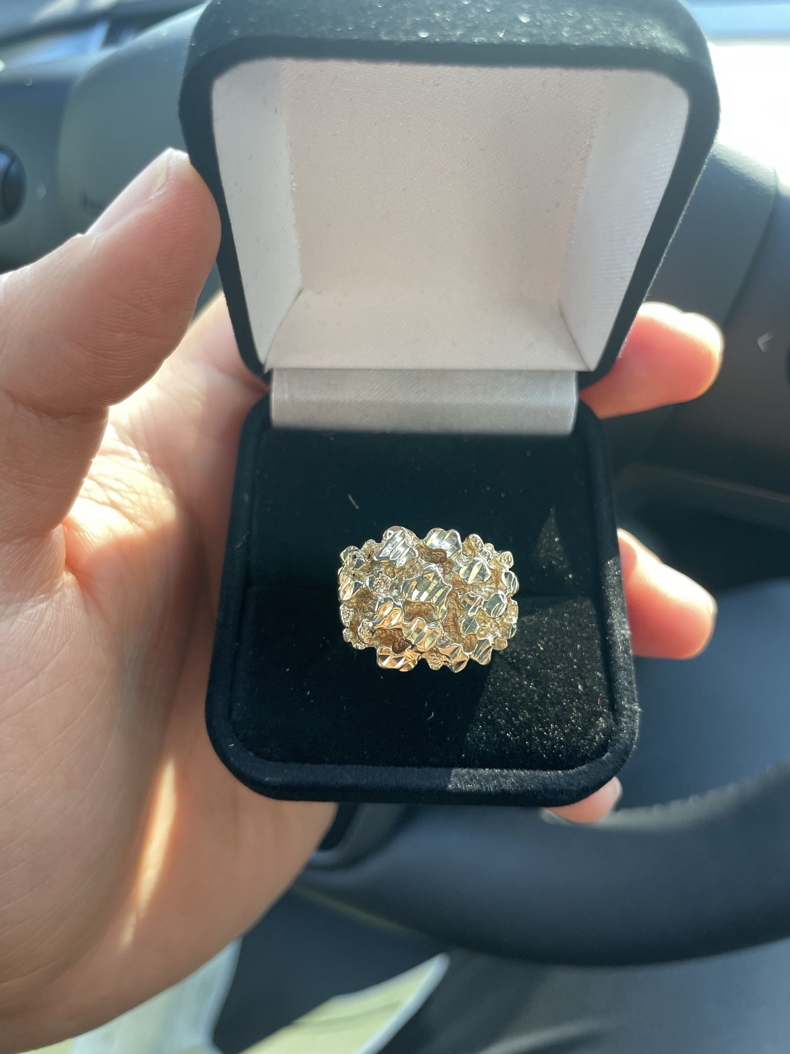 Gold Nugget Ring - 14K - Size 9