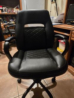 Black Faux Leather Office Chair