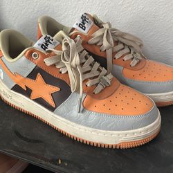 Size 11 A Bathing Ape Bape Sta Low Grey Orange