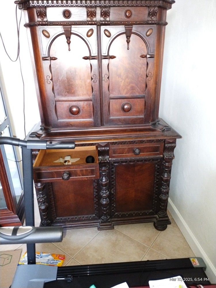 Antique Tall Cabinet With Key REDUCED