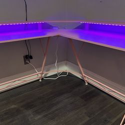 Pink L- Shaped Desk