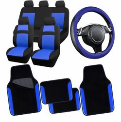 Car Seat Covers Floor Mats Steering Wheel Cover Set