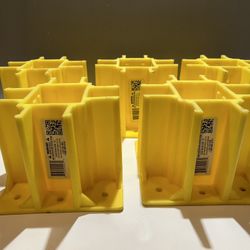 5pcs Safety Boot Guardrail Post System | Yellow OSHA Plastic Base with Toeboard Slots