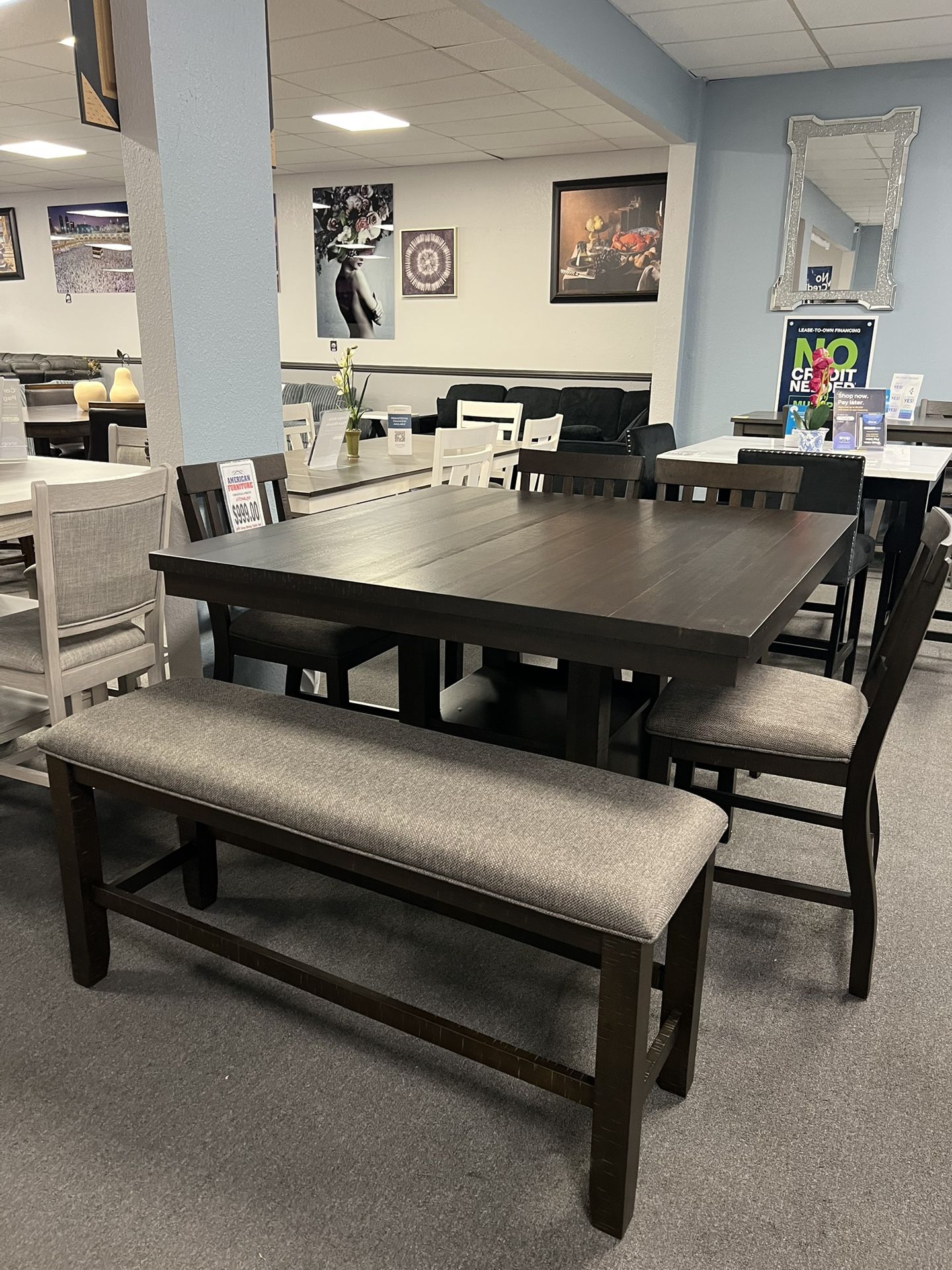6PC Counter Height Dining Table Set 