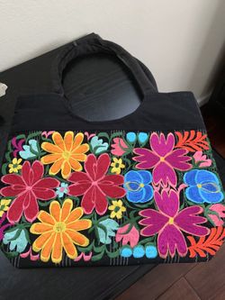 Hand embroidered purse