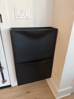 IKEA TRONES Shoe Cabinet Black – Set of 2 (20.5" x 7" x 30.75")