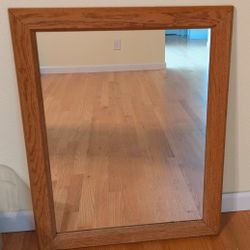 X-Large Rectangular Wall Mirror with Solid Oak Hardwood Frame