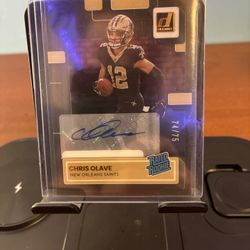 2022 PANINI CLEARLY DONRUSS CHRIS OLAVE RC 03/75 ORANGE RATED ROOKIE AUTO NO. 59