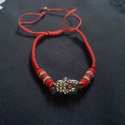 Red String Bracelet with Hamsa Charm