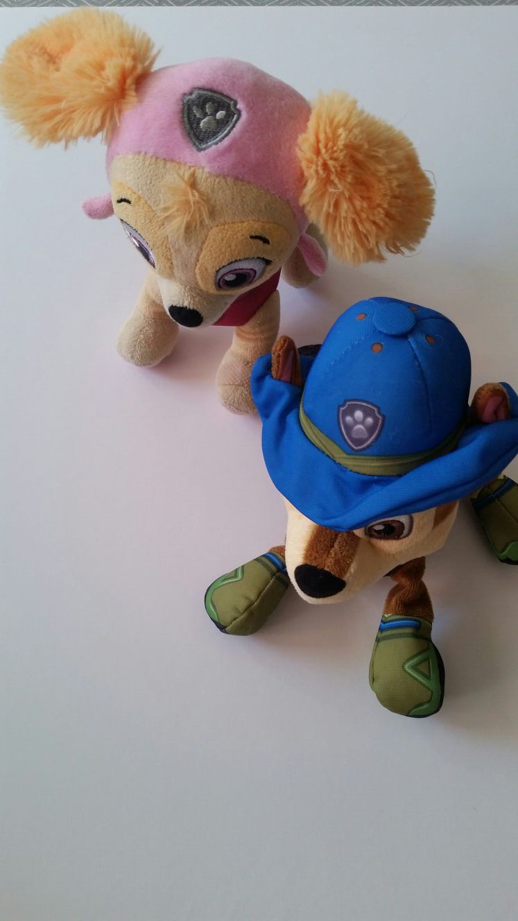 2 Paw Patrol plush toys
