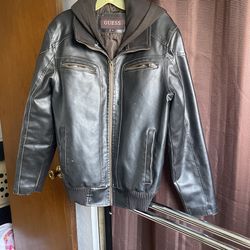 LeatherJacket With Hoodie