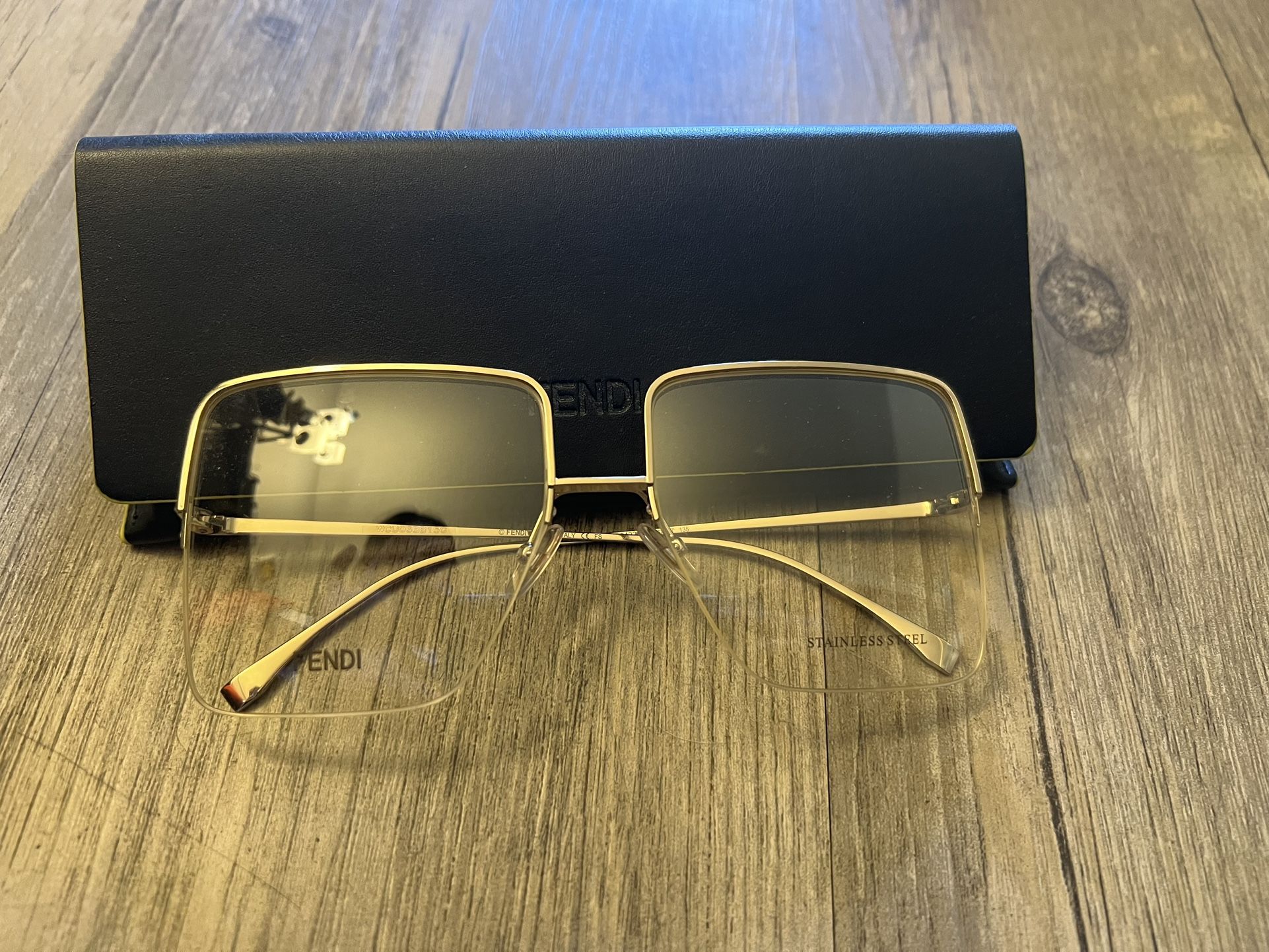Brand New fendi Gold Square Glasses Model: FE50063U_030  