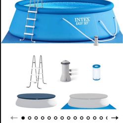 “New In The Box”Intex Above Ground Pool(15 Feet X 48”)w/filter,ladder,and Cover(retail$425)