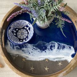 Large Resin Tray 16 Inches Ocean 