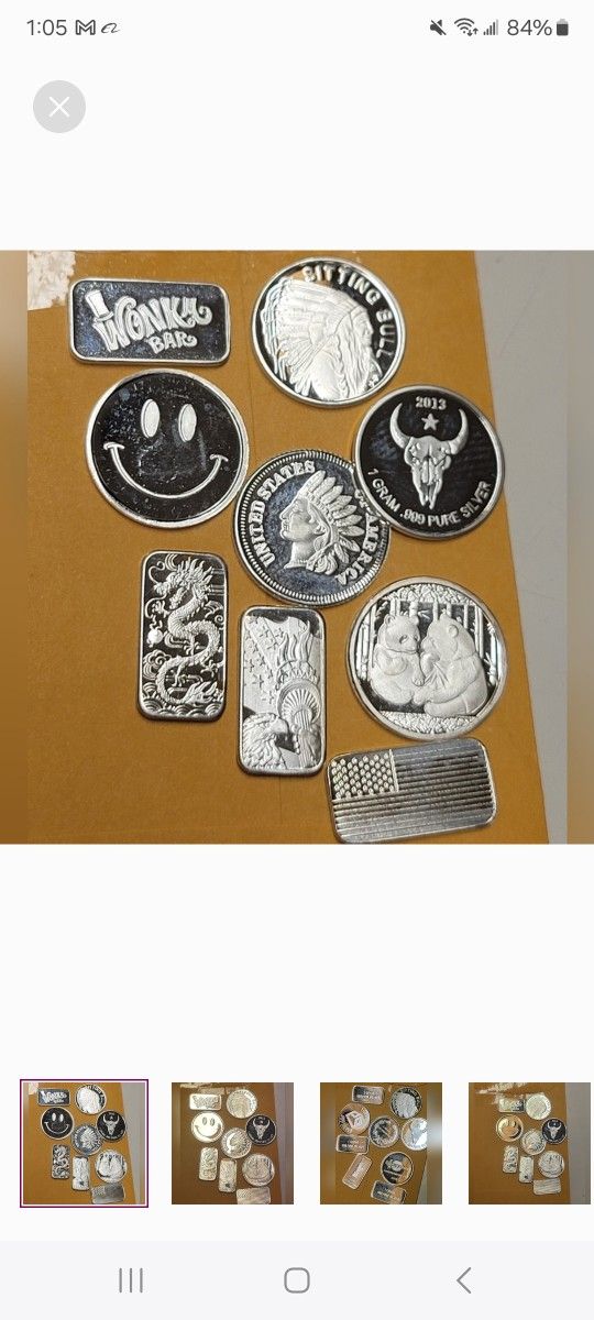 5g Random [1g] Bars. X 5 .999 Fine Silver Investment Silver Pieces