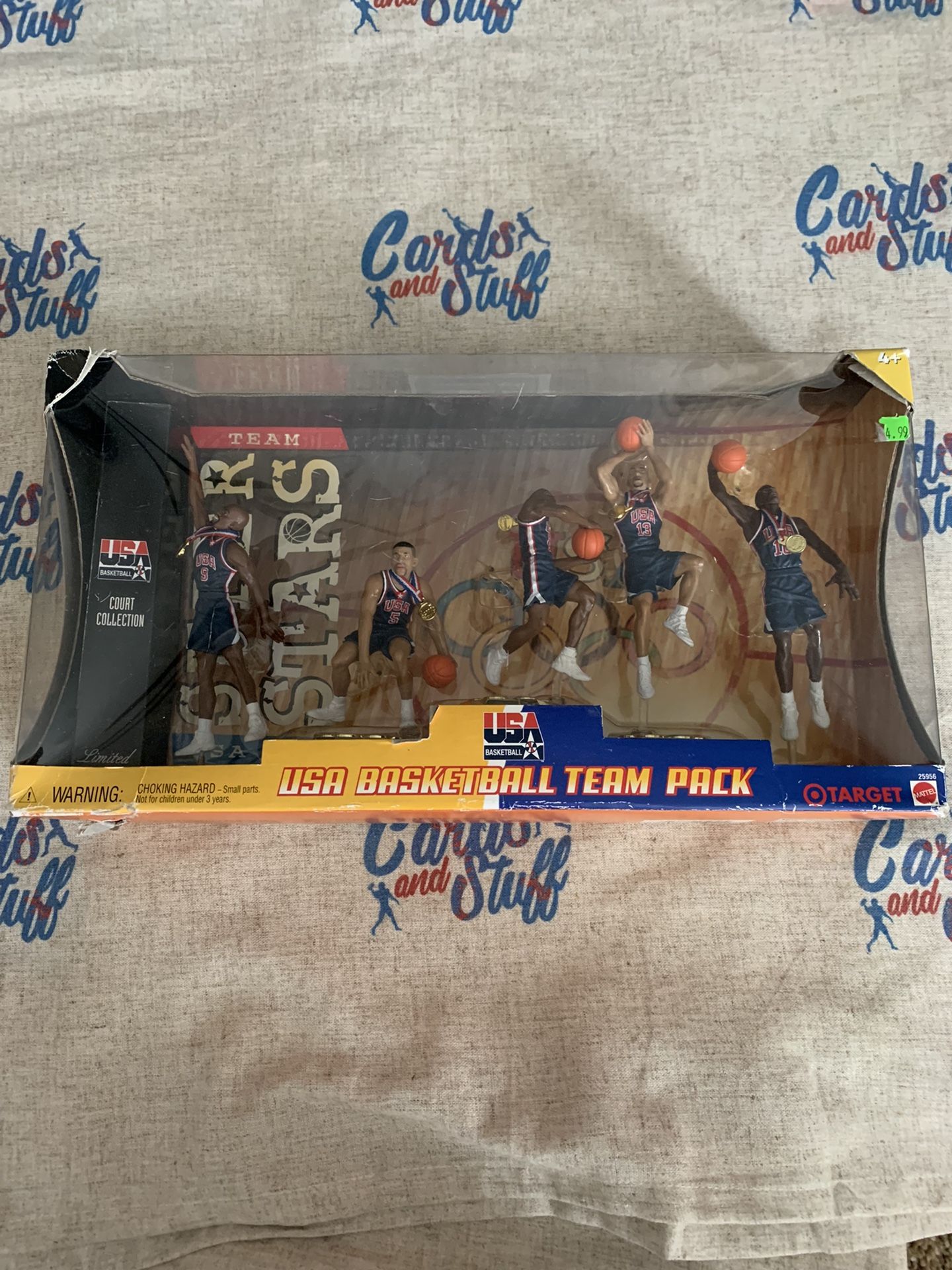 2000 Team USA Basketball Mattel Toy Figure Set - Jason Kidd Kevin Garnett Tim Duncan Vince Carter 