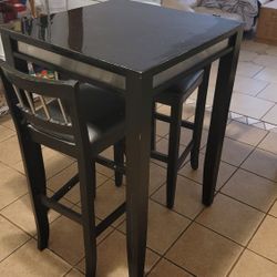 Bar Height Black 2 Person Dining Set