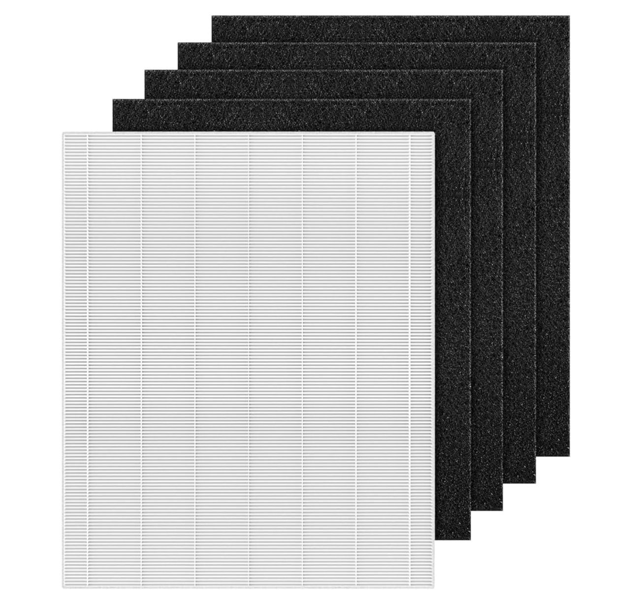 D480 Replacement Filter D4 Compatible with Winix D480 Air Purifier Part No. 1-00, Includes 1 H13 Grade True HEPA and 4 Activated Carbon Filter