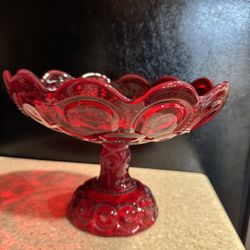 LE Smith Vintage Moon And Stars Pedestal Compote 11 Inch 