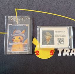 Pikachu with grey felt hat sealed in plastic with information card
