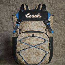 Coach Backpack Tan/Teal -Like New-
