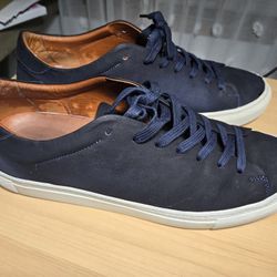 Men’s Dark Blue Leather Sneakers – Size 1