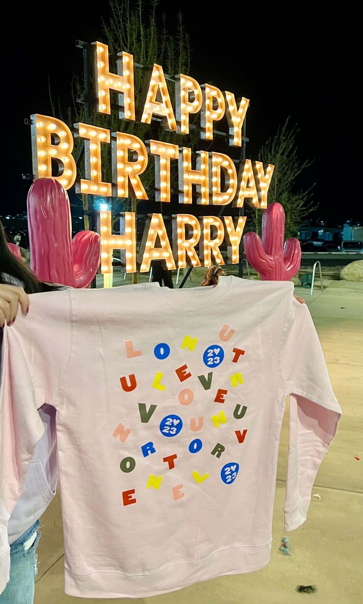 Harry Styles Pink Alphabet Soup 2023 Sweatshirt Sweater XL