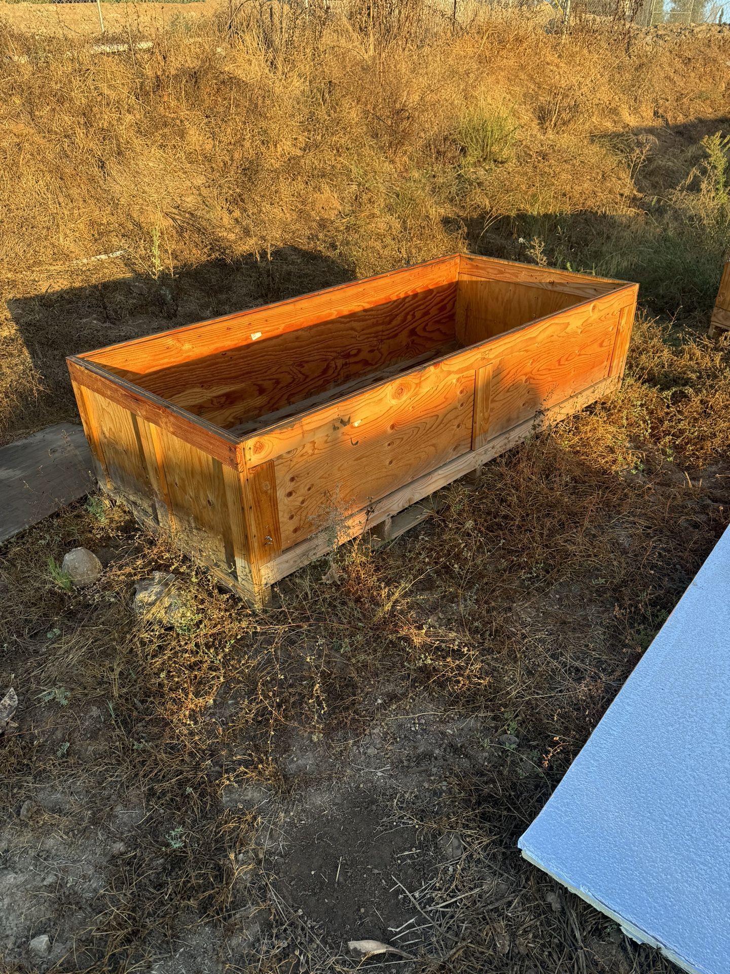 Shipping Box Used As Planter