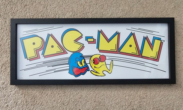 Framed Pac-Man Open Road Brands 21.5x8.75 Sign Art Framed