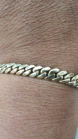 14K GOLD cuban link bracelet hand made 26.8 grams