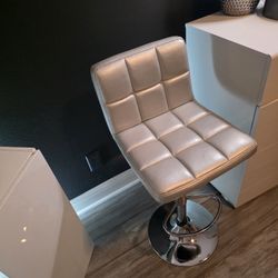 Sleek Modern Adjustable Bar Stool — Shiny Chrome Finish