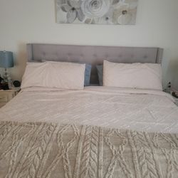 Cal King Bed With Mattress & Mattress Topper
