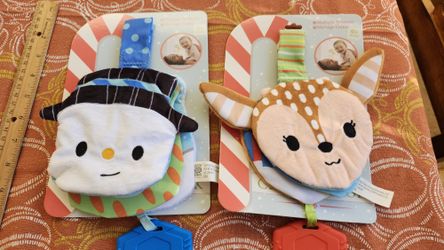N. Peoria 2 Brand New Baby Infant Crinkle  Books Toys 0+ Months Reindeer Snowman  From Target Please Read Description For Pick Up Location Options