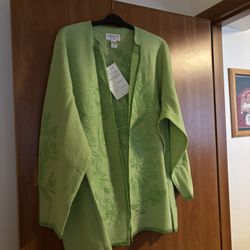 Vintage  Victor Costa Occasion  Long Sleeve Embroidered Cardigan Sweater 3XL