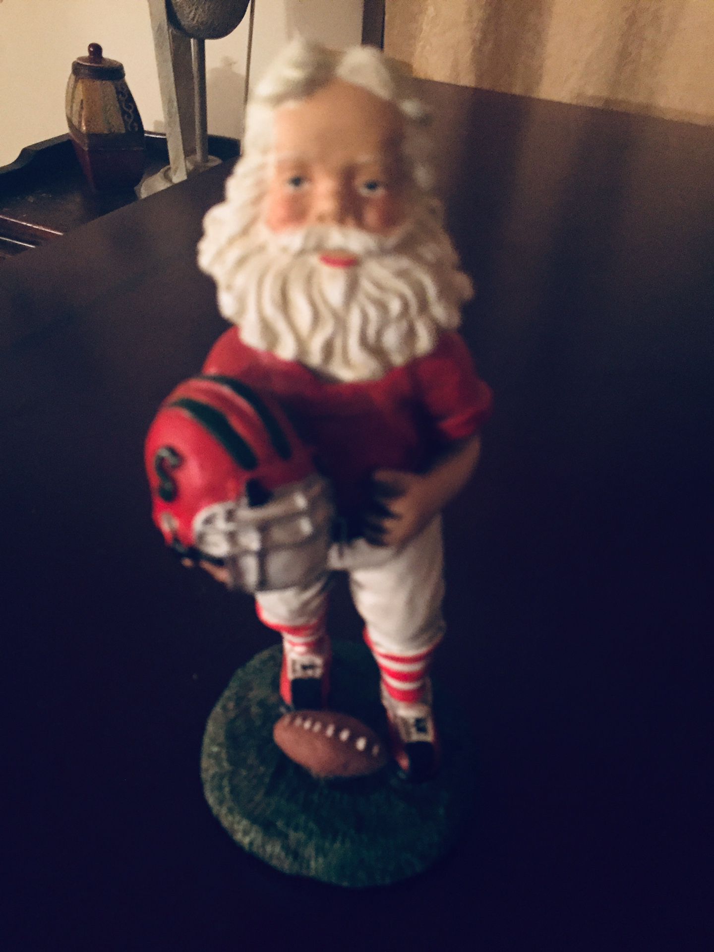 Bobble head football Santa