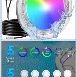 Led Pool Lights for Inground Pool,50FT Cord,60W 10 Inch Inground Pool Light with Controller,Remote and APP Control,Suitable for Most 10 Inch Wet Niche