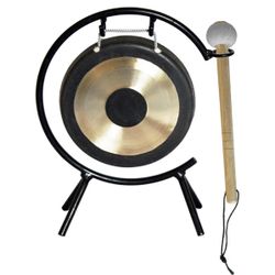 Arborea Mini Chau Gong 6" Includes Stand & Mallet - Desktop Gong for Sound Healing & Home/Office 