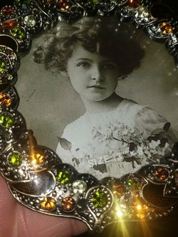 Tizo Small Jeweled 3" X 3" Metal Picture Frame