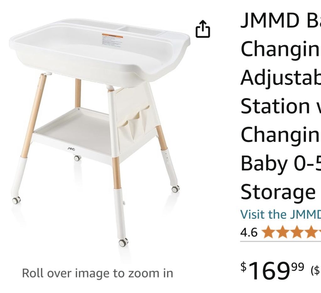 New In Box Baby Changing Table, Changing Station for Nursery, Adjustable Height Diaper Station with Waterproof Changing Pad and Storage for Baby 0-5 M