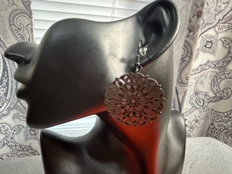 Black Metallic Dangling Earrings