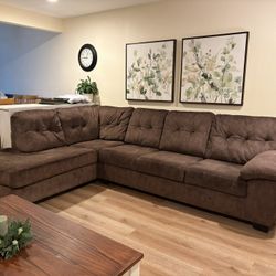 Brown L Shape Sofa