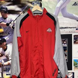 Vintage 2000s red Nike Ohio State Buckeyes Zip Up Jacket  