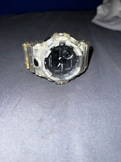 Black and clear gshock watch
