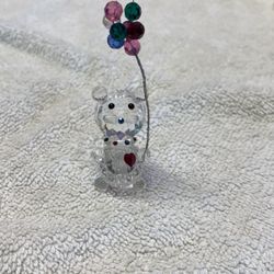 Crystal Bear With Balloons 