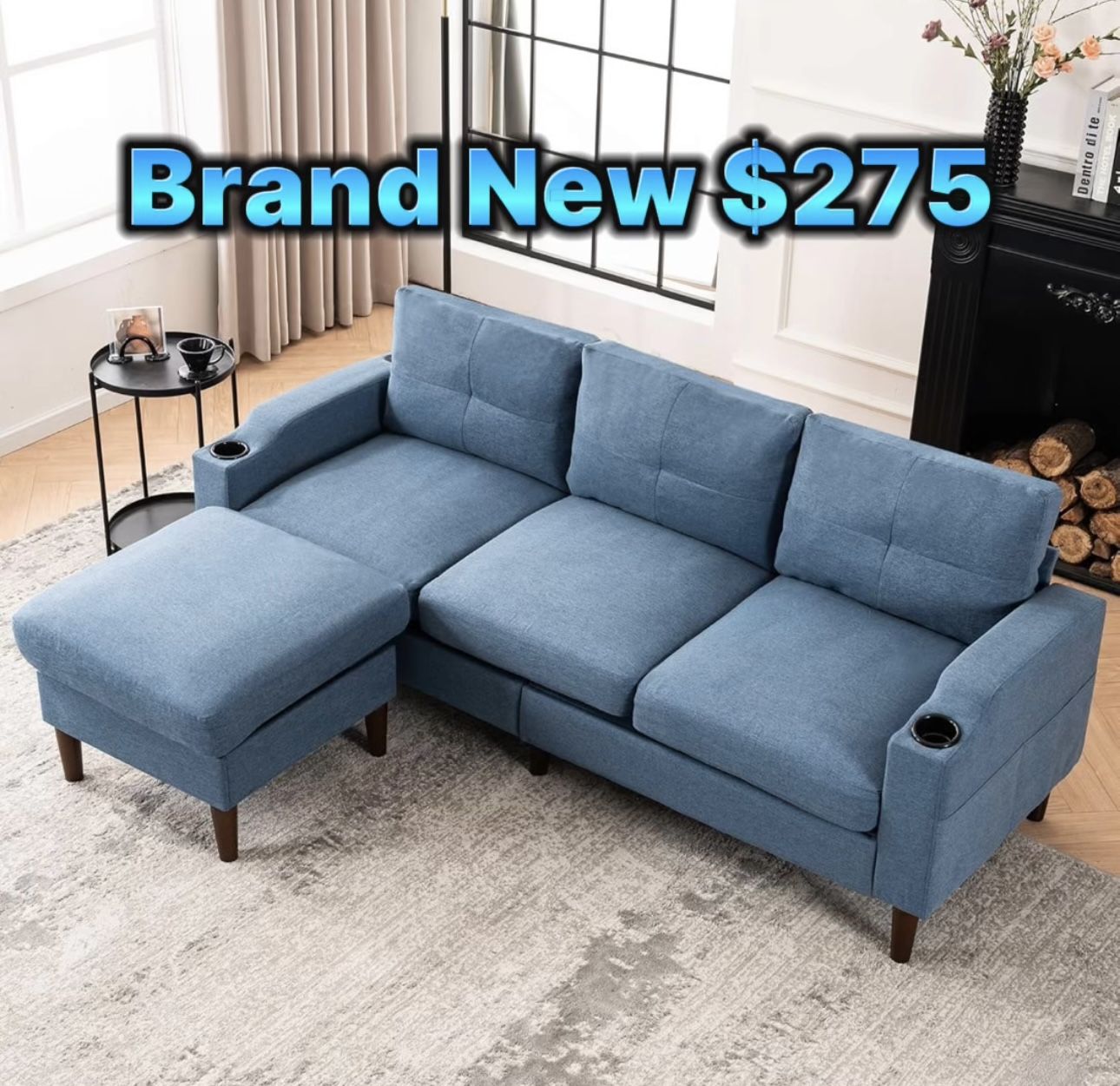 78” Width Couch & Ottoman Cup Holders✅storage Space✅ Side Pocket✅usb Ports✅ Brand New Sofa 🛋️