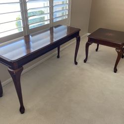 Sofa Table and End Table - Inlaid Wood