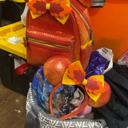 Loungefly Fall Autumn Thanksgiving Backpack And Matching Ears